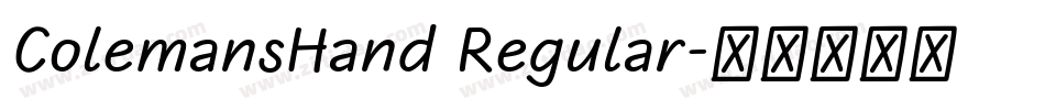 ColemansHand Regular字体转换